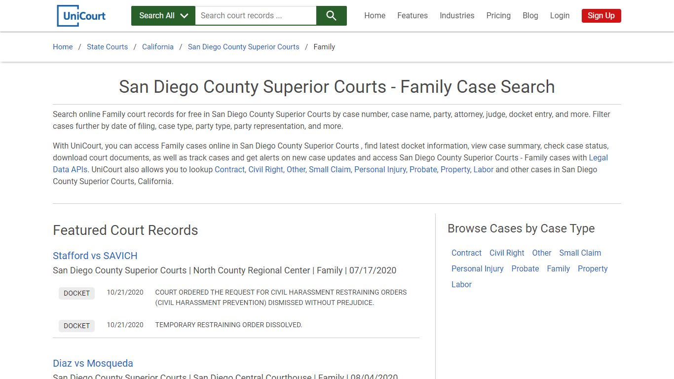 Family Case Search - San Diego County Superior Courts ...